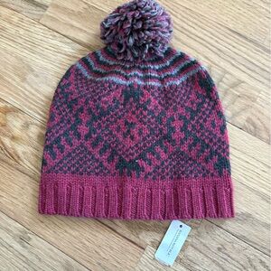 Banana Republic Pink and Black Knit Beanie